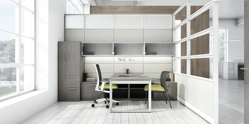 Glass and panel office wall, manufacturer photo