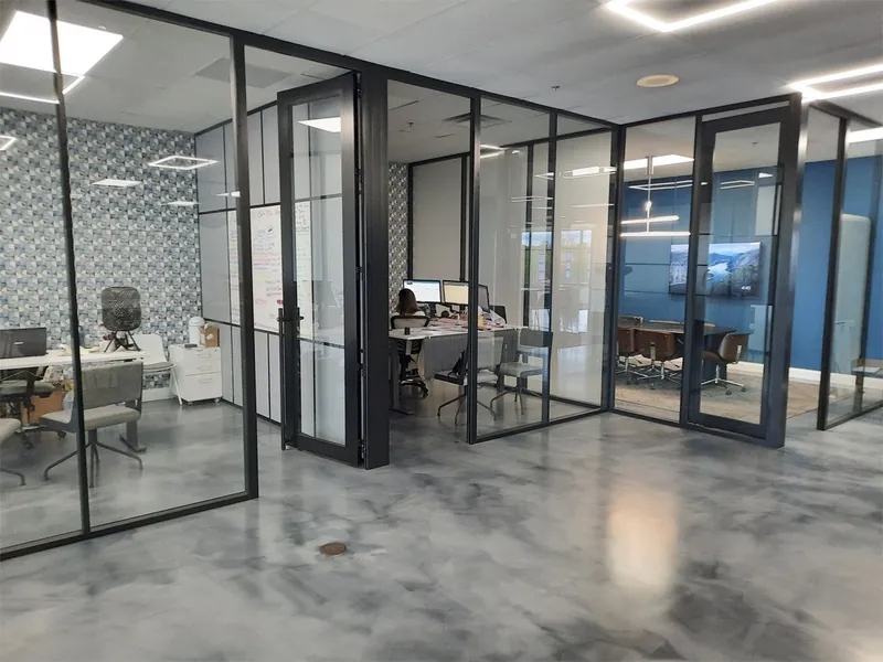 Glass-front offices, manufacturer photo