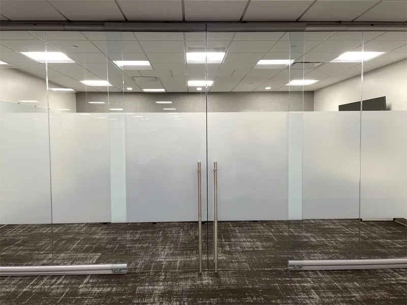 Glass walls with double sliding door, manufacturer photo