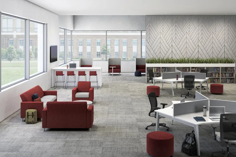 Lounge seating in an open office, manufacturer photo