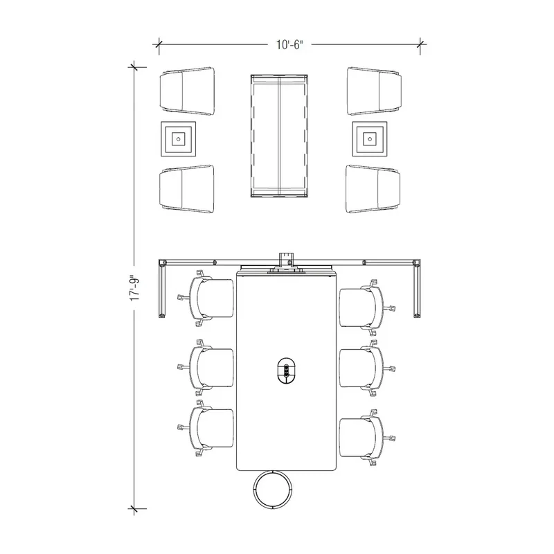 Sample collaborative layout, 10'-6" x 17'-9"